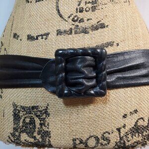 Vintage OBI Style Women’s Soft Black Leather Buckle Waist Belt